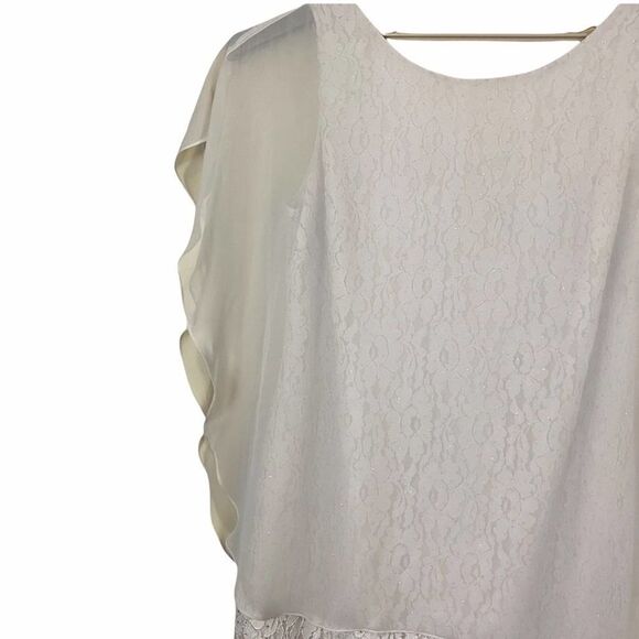 Scarlett Lace Chiffon Drape Dress with Sparkle 16W - Picture 2 of 8